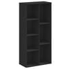 vidaXL Bookcase Black Engineered wood Medium Bookcase Rectangular