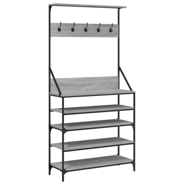 vidaXL Clothes Rack Grey Sonoma Engineered wood, Metal Medium