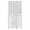 vidaXL Room Divider 3 Panels White Solid Wood Paulownia