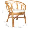 vidaXL Dining Chair Light brown, Cream white Natural rattan, Linen