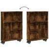 vidaXL Narrow Storage Cart Smoked Oak Engineered Wood 18.9 x 5.1 x 26.8 in