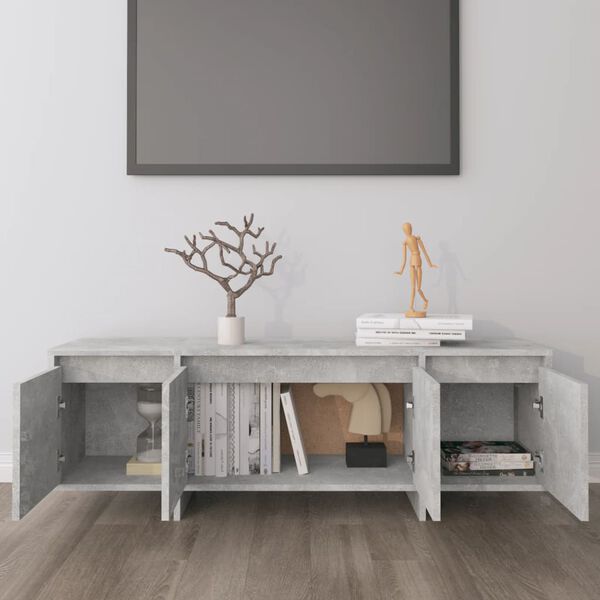vidaXL TV Cabinet Concrete Grey 47.2x11.8x15.9" Engineered Wood