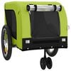vidaXL Pet Bike Trailer Green and Black Oxford fabric, iron, PVC Small