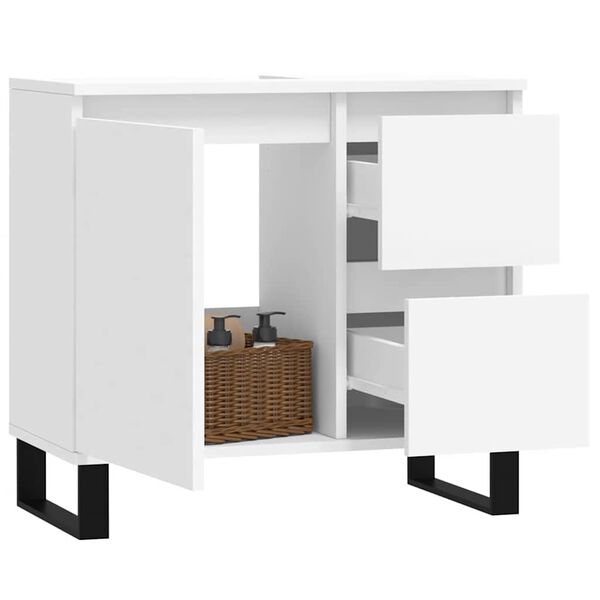 vidaXL Bathroom Cabinet White Engineered wood Standard Bathroom Cabinet