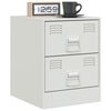 vidaXL Bedside Cabinet Set of 2 White Cold-rolled steel Medium Storage