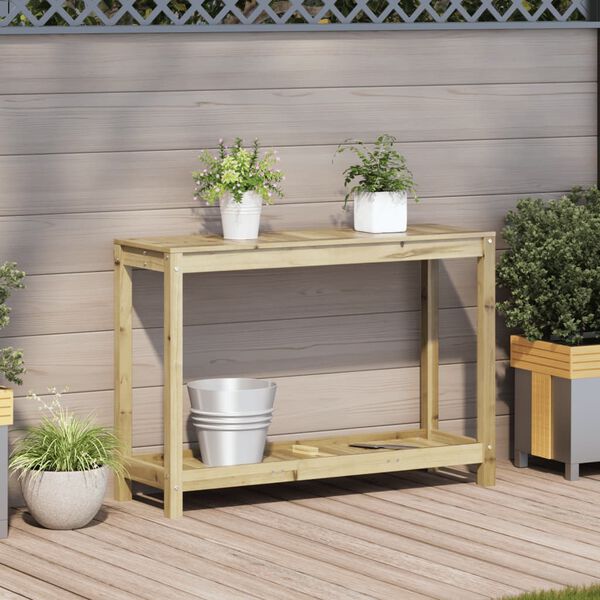 vidaXL Potting Table with Shelf 42.5"x13.8"x29.5" Impregnated Wood Pine
