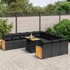 vidaXL Garden Sofa Set Black