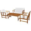 vidaXL Garden Table And Chairs Brown Solid Acacia Wood Medium