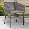 vidaXL Garden Chair Gray PE rattan, Powder-Coated Steel Medium