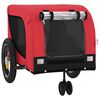 vidaXL Pet Bike Trailer Red and Black Oxford fabric, iron, PVC Durable