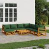 vidaXL Garden Lounge Set Natural wood and green Solid Acacia wood