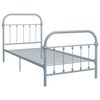 vidaXL Bed Frame Gray Metal 39 x 79 in Durable Bed Frame Rectangular