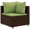 vidaXL 9 Piece Patio Lounge Set with Cushions Brown Poly Rattan