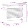 vidaXL Radiator Cover White 44.1"x7.5"x32.1" MDF