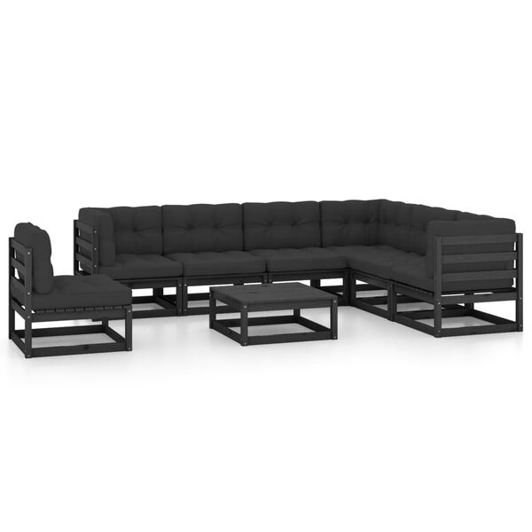 vidaXL Garden Lounge Set Black, Anthracite