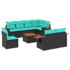 vidaXL 9 Piece Patio Sofa Set with Cushions Black Poly Rattan (US only)