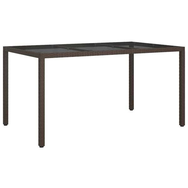 vidaXL Garden Dining Table Brown 59.06 x 35.43 x 29.53 in Poly Rattan