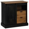 vidaXL Sideboard Black Solid pine wood, metal Medium Sideboard