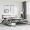 vidaXL Metal Bed Frame Black Powder-Coated Steel 72 x 84 in