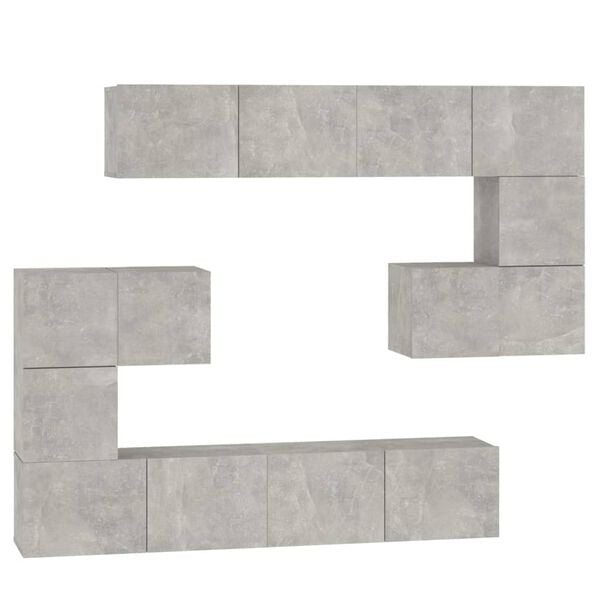vidaXL Wall-mounted TV Cabinet Concrete Grey Engineered wood