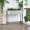 vidaXL Raised Garden Planter Silver 100 x 26 x 82 cm Stainless steel