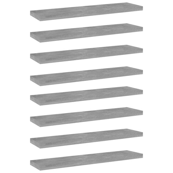 vidaXL Shelf Set of 8 Concrete Grey Engineered Wood
