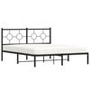 vidaXL Bed Frame Black Steel 59x79 in King Size Industrial Bed Frame