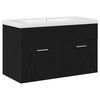 vidaXL Bathroom Cabinet with Drawer Black Oak 31.50 x 15.16 x 18.11 in