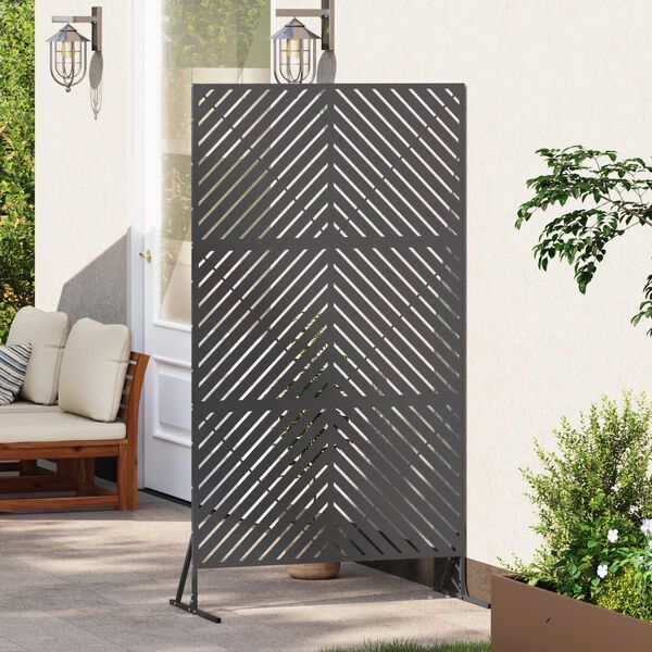 vidaXL Privacy Screen Black 39.37 x 19.69 x 70.87 in Steel