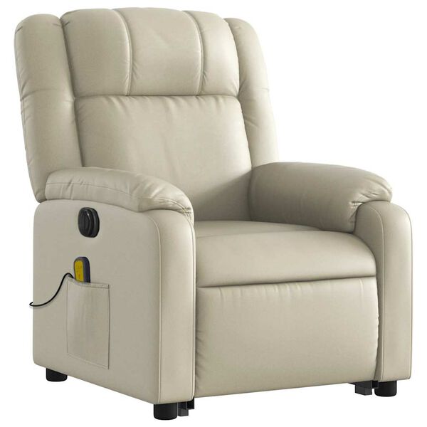 vidaXL Electric Stand Up Massage Recliner Chair Cream