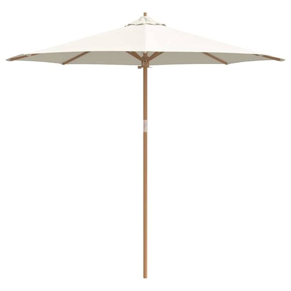 vidaXL Garden Parasol Cream White &Oslash; 270 x 260 cm Bamboo