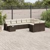 vidaXL Garden Sofa Set Brown, Cream White