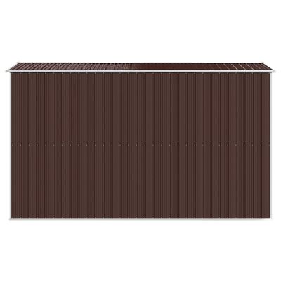 vidaXL Garden Shed Dark Brown 75.6"x140.6"x87.8" Galvanized Steel