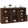 vidaXL Sideboard Brown Oak Engineered Wood, Glass Sideboard Rectangular