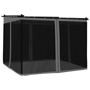 vidaXL Gazebo with Mesh Walls Anthracite 9.8'x9.8' Steel