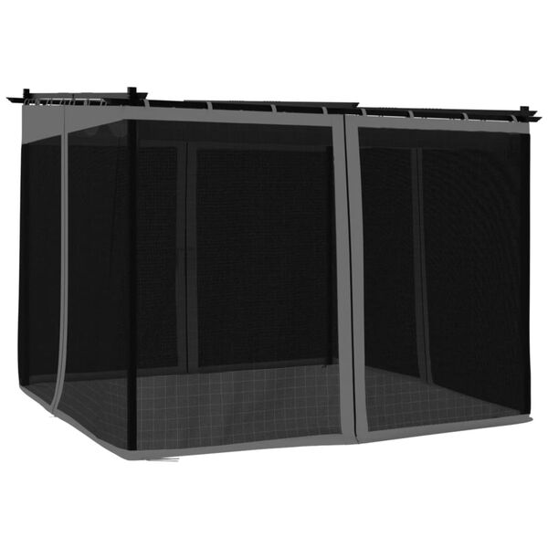 vidaXL Gazebo with Mesh Walls Anthracite 9.8'x9.8' Steel