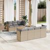 vidaXL Garden Sofa Set Beige, Brown, Light Grey