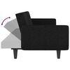 vidaXL Sofa Bed Black 100% polyester fabric, plywood, plastic Large