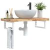 vidaXL Basin Shelf Wall Mounted Steel and Solid Wood Acacia