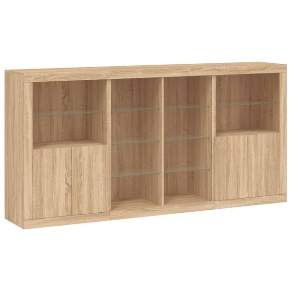 vidaXL Sideboard Sonoma Oak Engineered wood, Glass Large Sideboard