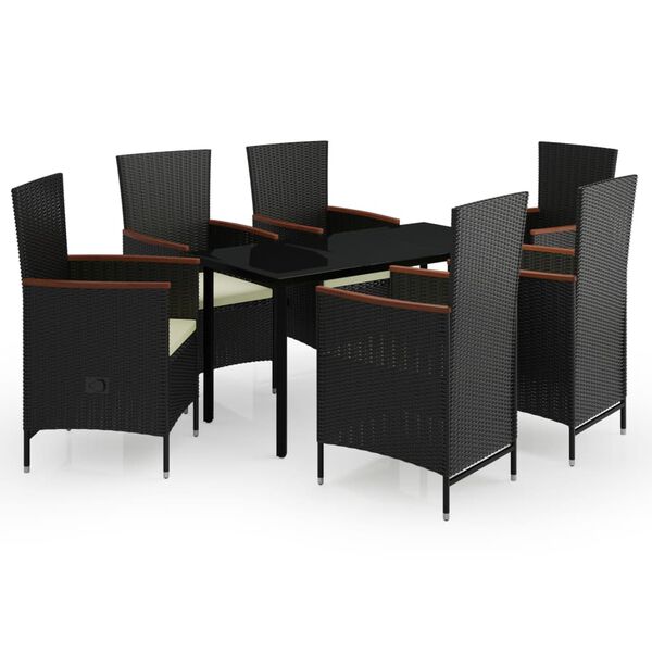 vidaXL Garden Dining Set Black