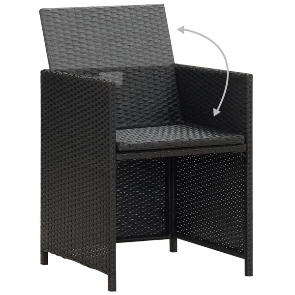vidaXL Outdoor Dining Chair Set of 2 Black and Cream White Steel Frame