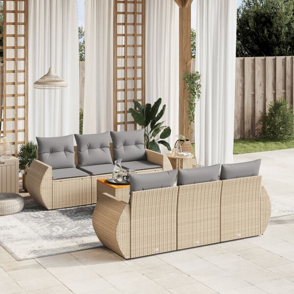 vidaXL Garden Sofa Set Beige