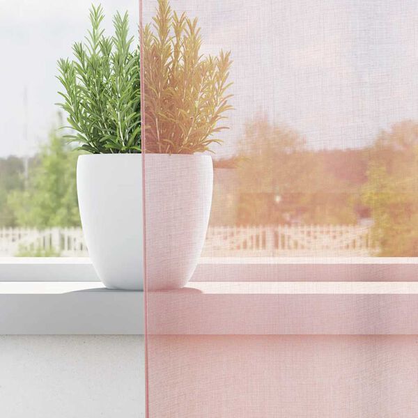 vidaXL Voile Curtains with Grommets 2 pcs Light Pink 55.1x118.1"