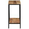 vidaXL Console Table Natural wood, Black Solid rough mango wood, Iron