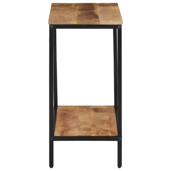 vidaXL Console Table Natural wood, Black Solid rough mango wood, Iron