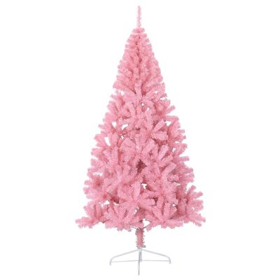 vidaXL Artificial Half Christmas Tree with Stand Pink 6 ft PVC