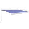 vidaXL Retractable Awning Blue and White Aluminum, Polyester