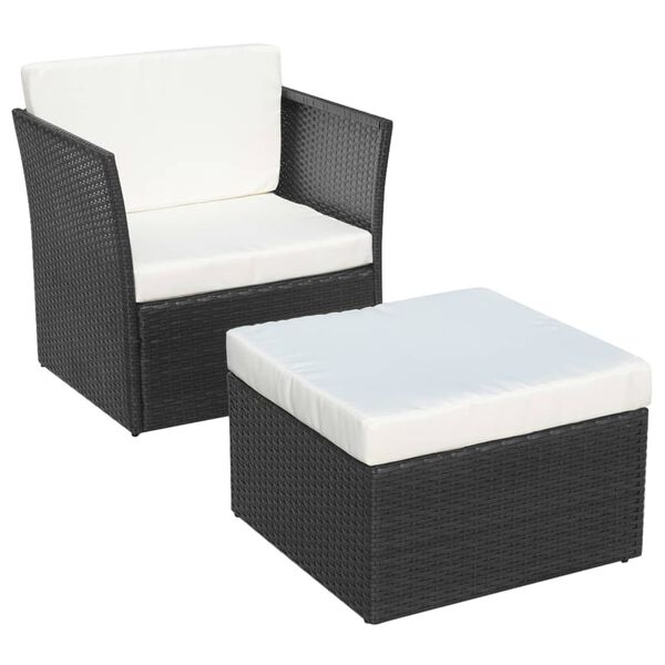vidaXL Outdoor Furniture Sets Black Powder-coated steel Large Durable