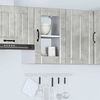 vidaXL Kitchen Wall Cabinet Concrete grey Engineered wood and glass Medium
